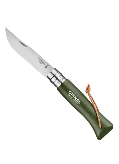 Opinel Inox No 8 Gürgen Saplı Paslanmaz Çelik Haki Çakı