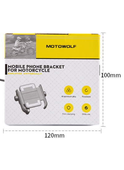 Motowolf Telefon Tutucu Gidon Bağlama Metal Vidalı Sıkma