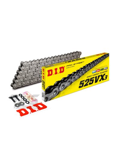 DID 525VX3 Çelik 114 Bakla Motosiklet Zinciri