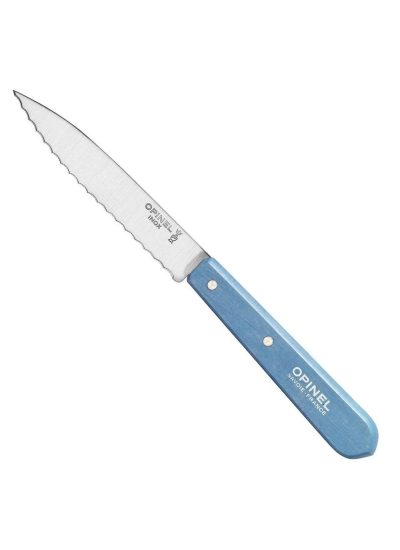 Opinel Essential No:113 Paslanmaz Çelik Tırtıklı Soyma Bıçağı Mavi