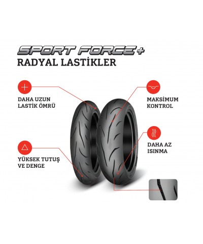 Mitas 110 70 17 SPORT FORCE RADIAL ÖN LASTİK 110/70 ZR 17 54W