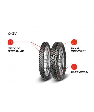 MİTAS E07 PLUS YENİ DESEN 120/80-18 M/C 62T ARKA LASTİK