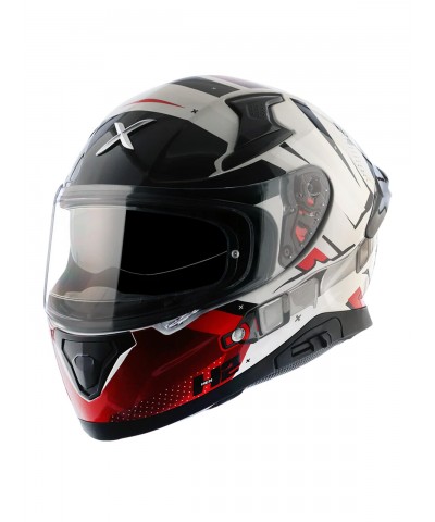 Axor Apex Hex 2 White and Red Full Face Kapalı Kask