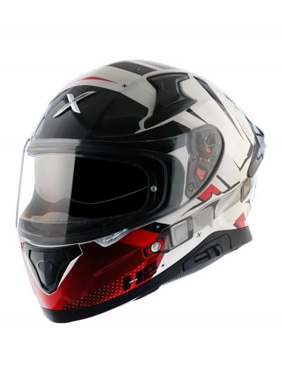 Axor Apex Hex 2 White and Red Full Face Kapalı Kask