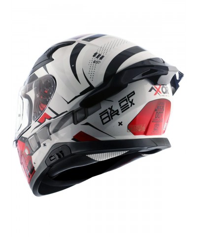 Axor Apex Hex 2 White and Red Full Face Kapalı Kask