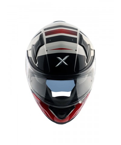 Axor Apex Hex 2 White and Red Full Face Kapalı Kask