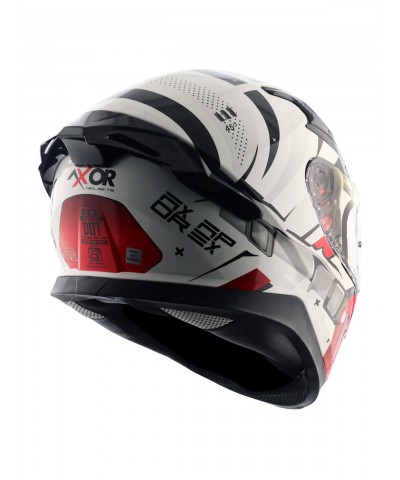 Axor Apex Hex 2 White and Red Full Face Kapalı Kask