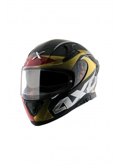 Axor Apex Chrometech Red and Gold Full Face Kapalı Kask