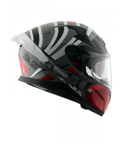 Axor Apex Hex Cool Grey Red Full Face Kapalı Kask