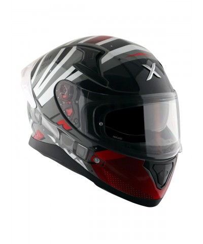 Axor Apex Hex Cool Grey Red Full Face Kapalı Kask