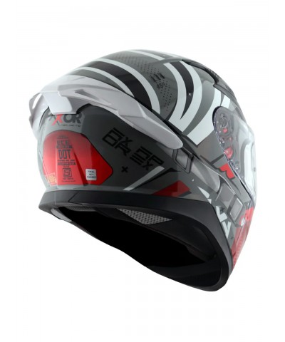 Axor Apex Hex Cool Grey Red Full Face Kapalı Kask