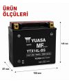 Yuasa YTX14L-BS 12V 12Ah 200A AGM Bakımsız Motosiklet Aküsü Harley