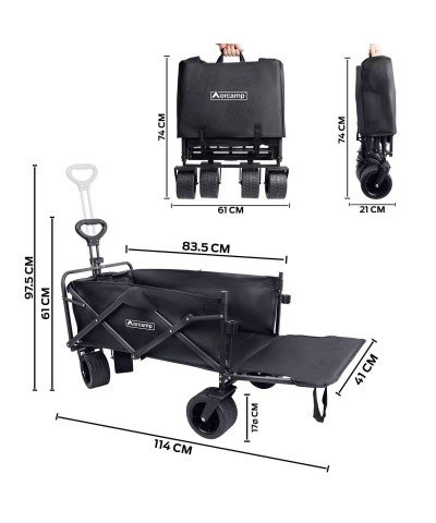 Orcamp Rover Katlanır Kamp Vagonu – 100 kg Taşıma Kapasiteli Outdoor Kamp Arabası