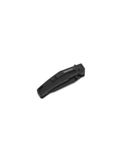SwissTech Katlanır Çakı Siyah Titanyum Kaplama 8.9 cm AUS-8 Çelik G10 Kabza EDC Kamp Bıçağı