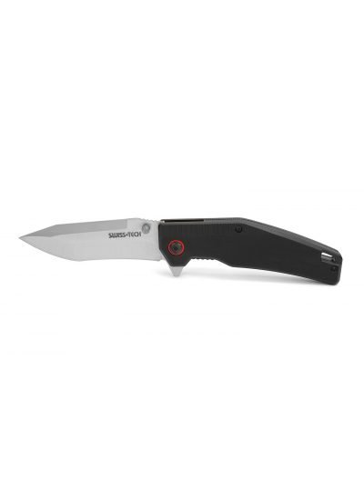 SwissTech Katlanır Çakı 8.9 cm AUS 8 Paslanmaz Çelik Ergonomik G10 Kabza Klipsli EDC Kamp ve Outdoor Bıçağı
