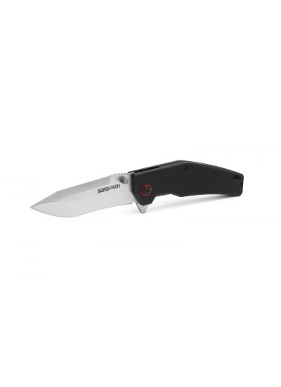 SwissTech Katlanır Çakı 8.9 cm AUS 8 Paslanmaz Çelik Ergonomik G10 Kabza Klipsli EDC Kamp ve Outdoor Bıçağı