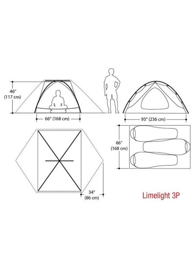 Marmot LimeLight 3 Kişilik 4 Mevsim Kamp Çadırı Kolay Kurulum
